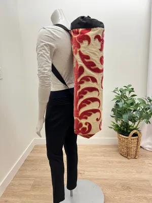 Red Gold Scroll | Red Zipper Yoga Mat Bag