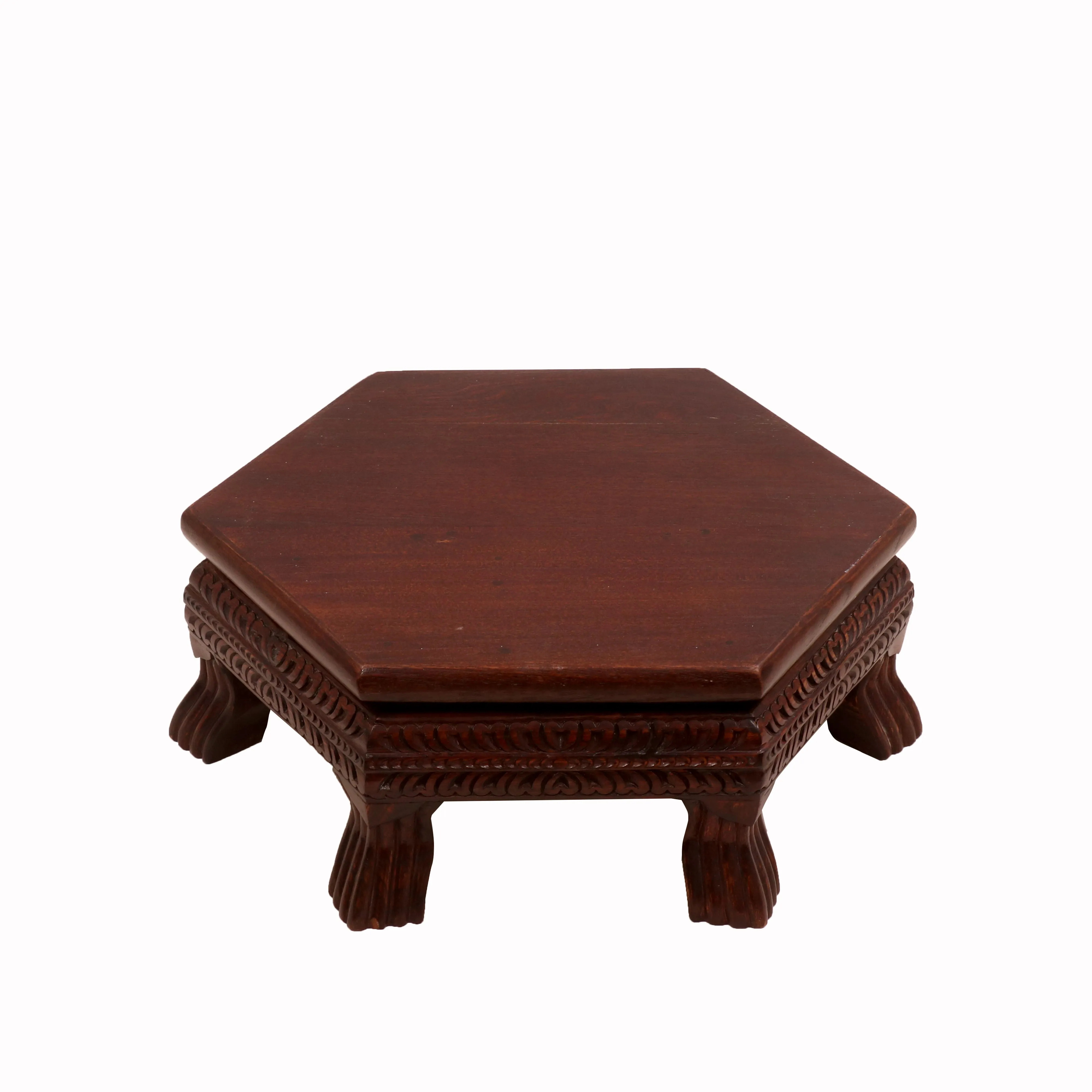 Rich Carved Mahogany Dark Style Wooden Bajot