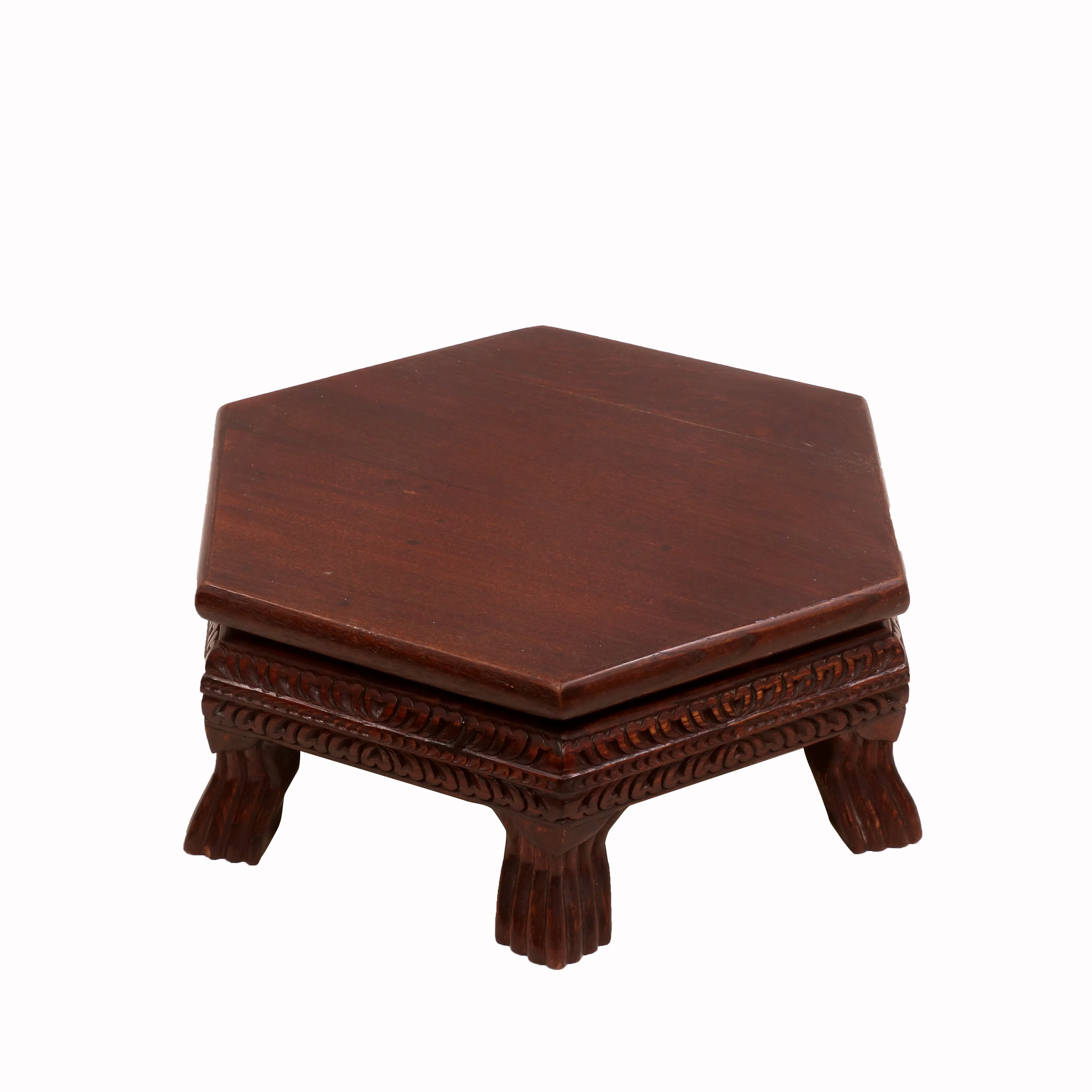Rich Carved Mahogany Dark Style Wooden Bajot