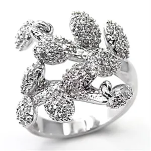Ring AAA GRD CZ Clear 7X105 for Women Style Rhodium