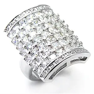 Ring AAA GRD CZ Clear 7X116 for Women Style Rhodium