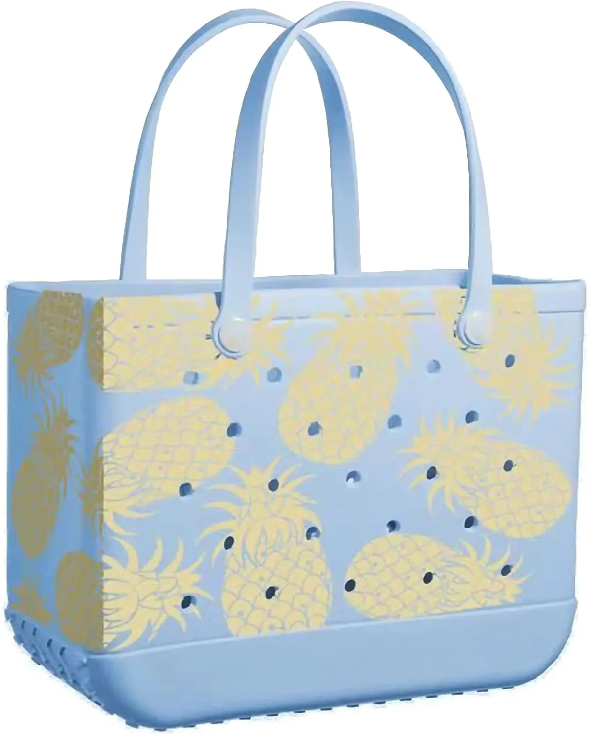 Rubber Beach Bag Waterproof EVA Portable Handbag Travel Bags with Holes Tote Bag for Beach Outdoor Boat Pool Work Sports（OverSized）