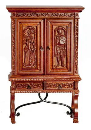 Sacristy Cupboard, Walnut Finish