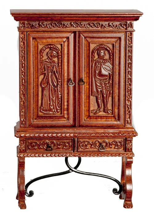 Sacristy Cupboard, Walnut Finish
