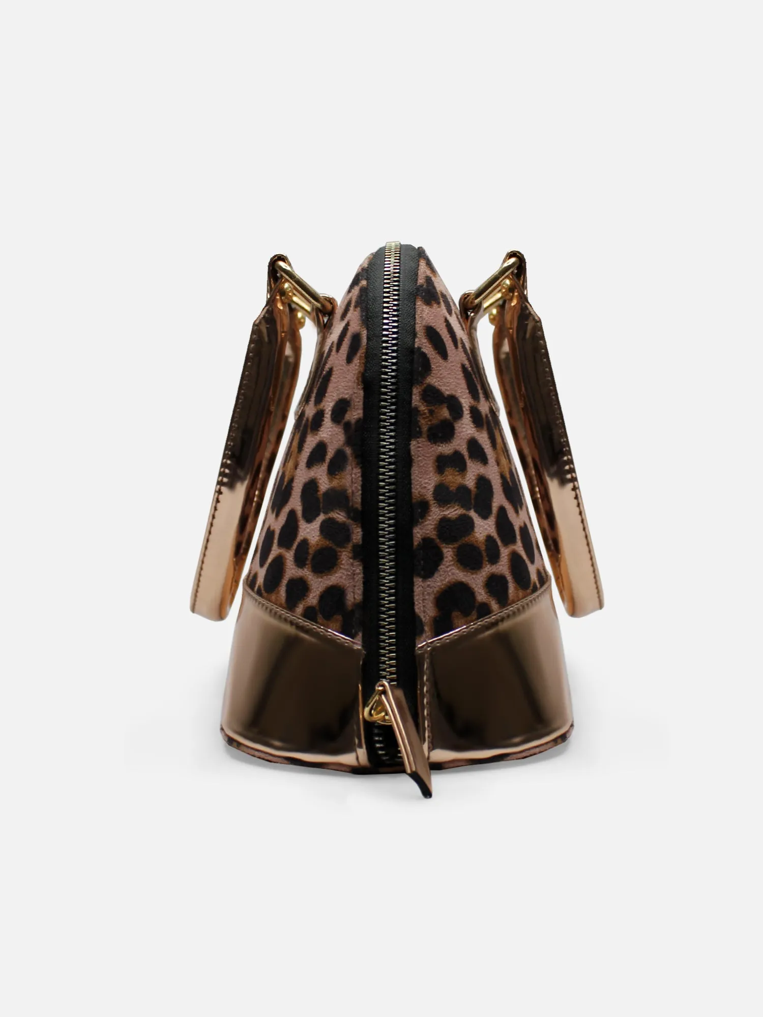 Senora Cheetah Print & Rosegold Faux Leather Women Handbag | Modern Myth