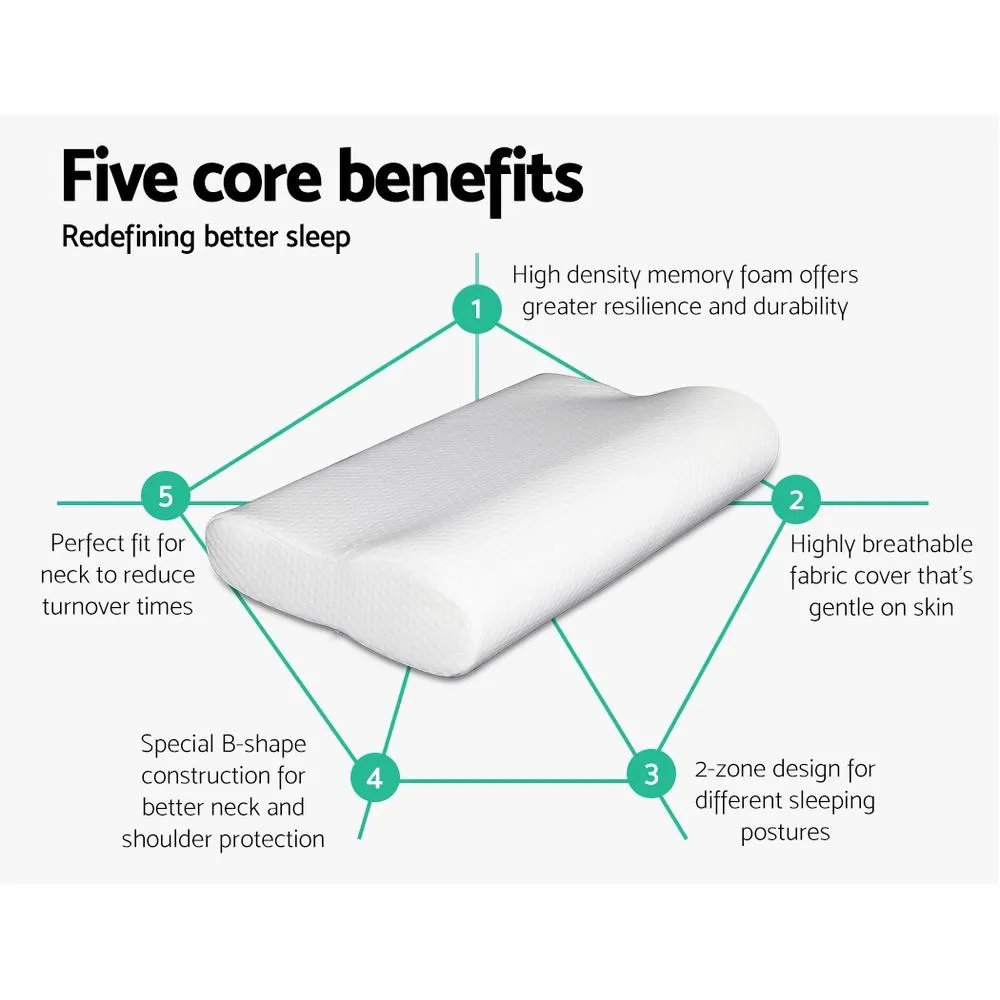 Set of 2 Visco Elastic Memory Foam Pillows
