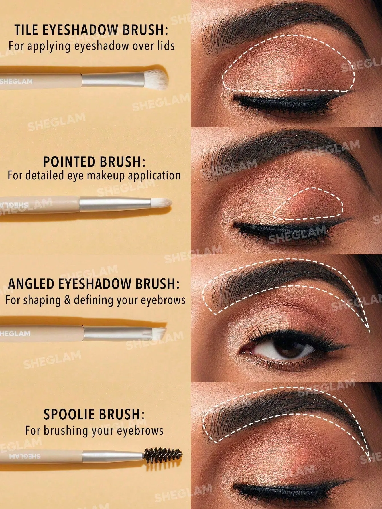 SHEGLAM Glam 101 Eye Essentials Brush Set With Bag
