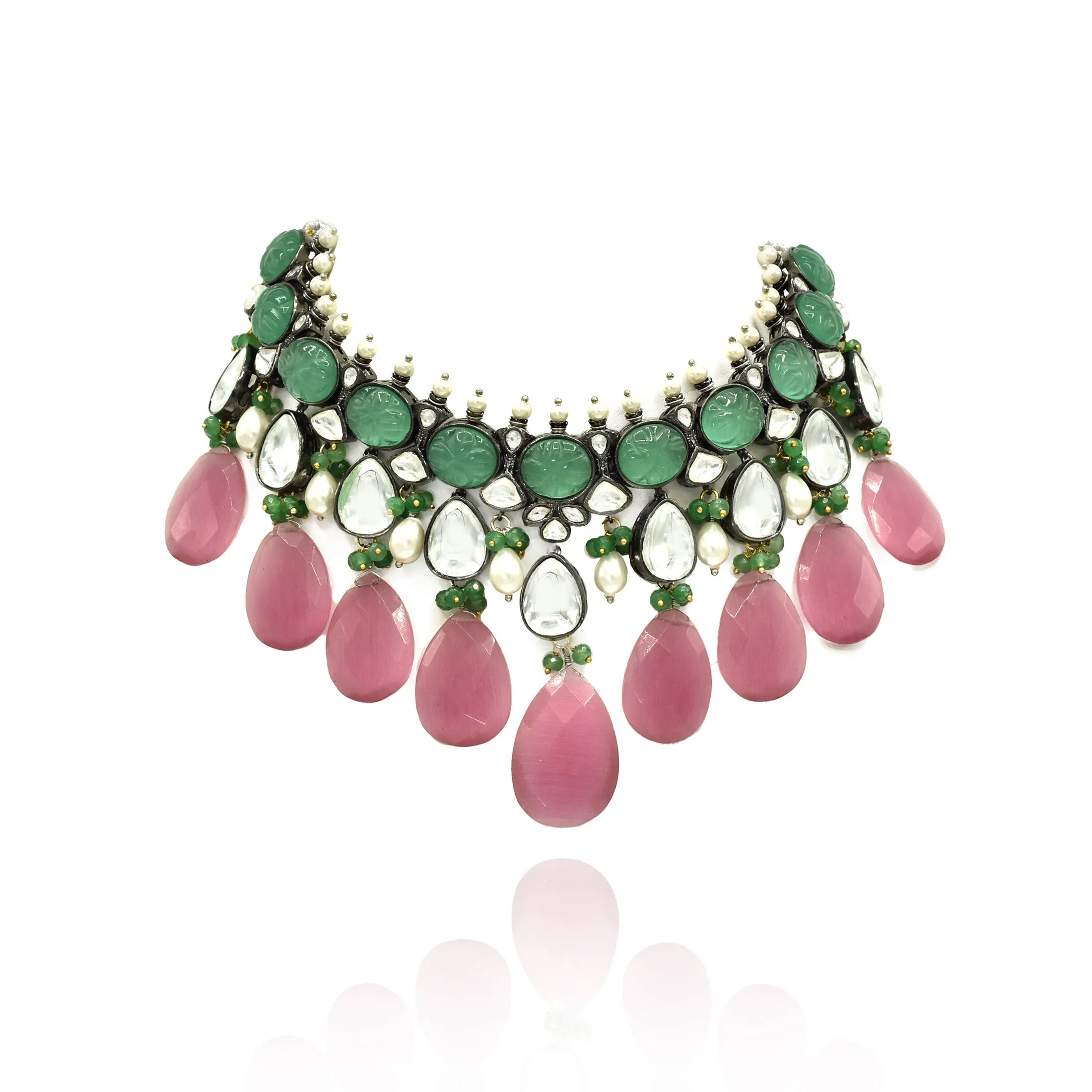Shrisha Multicolor Stone Drops Necklace