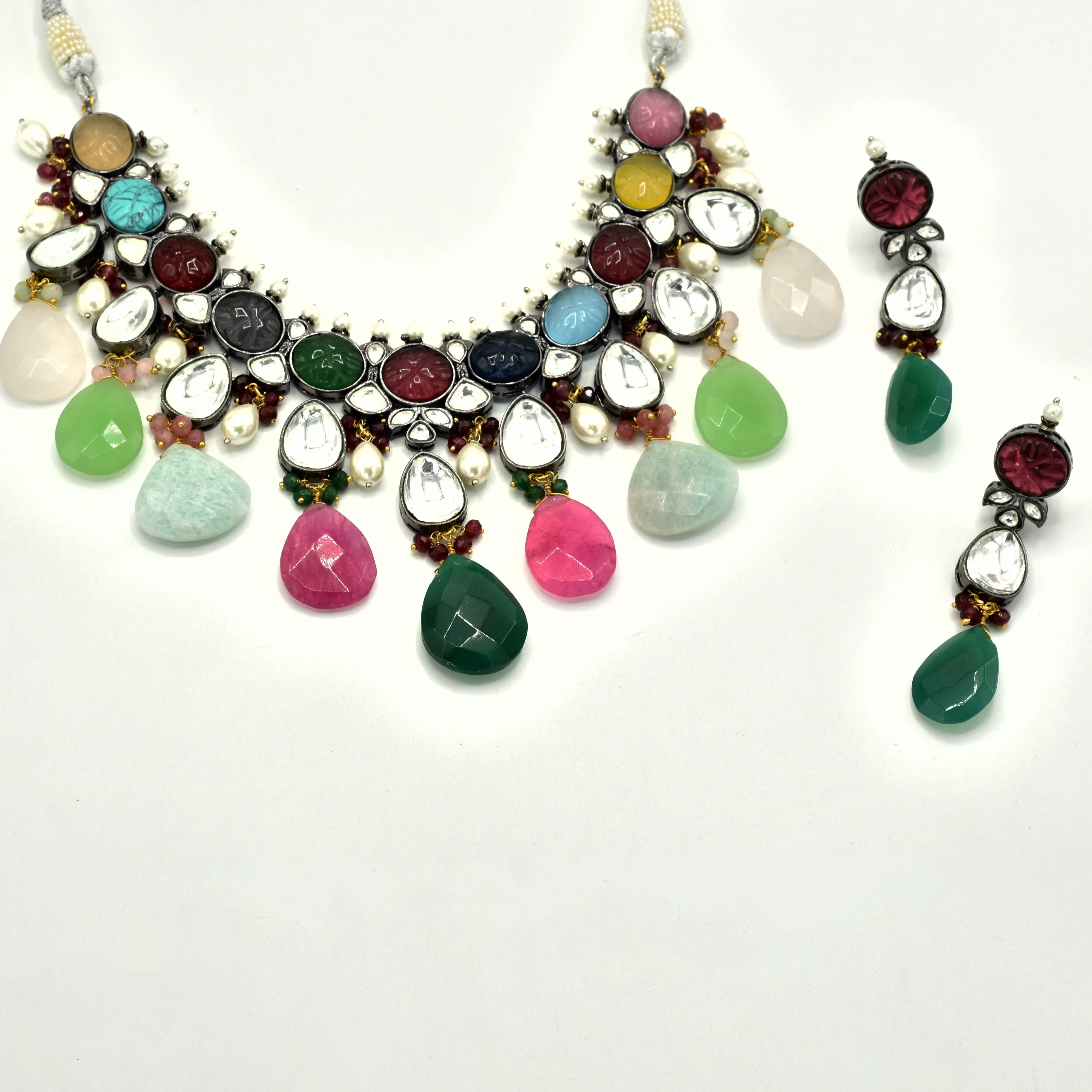 Shrisha Multicolor Stone Drops Necklace