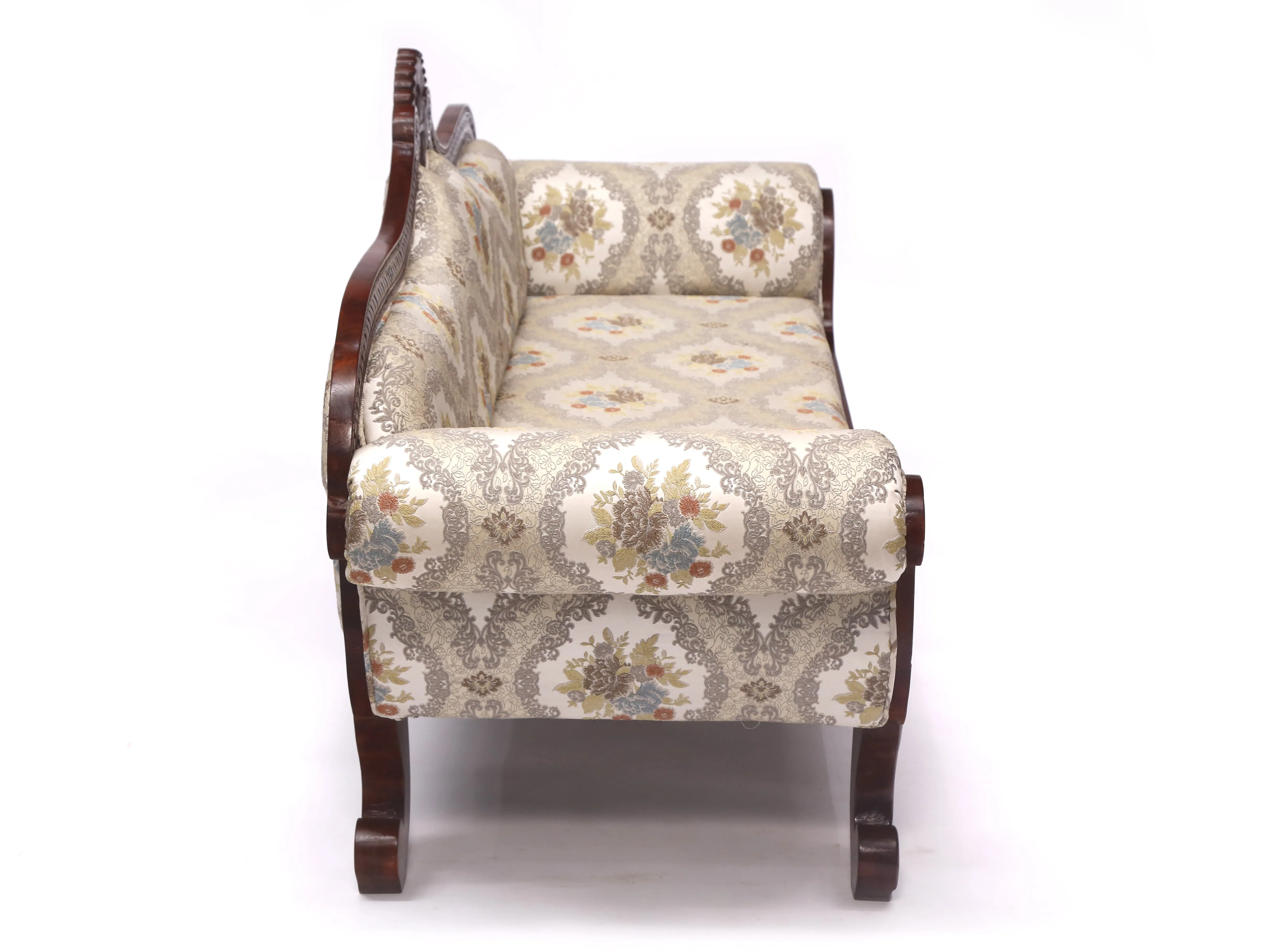 Solid Teak Intricate Carved 3 Seater Sofa