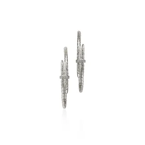 Spear Hoop Earring, Silver, Diamonds, 50MM|EBP9012482DI