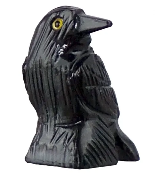 Spirit Animal - Carved Stone - Black Onyx - Raven