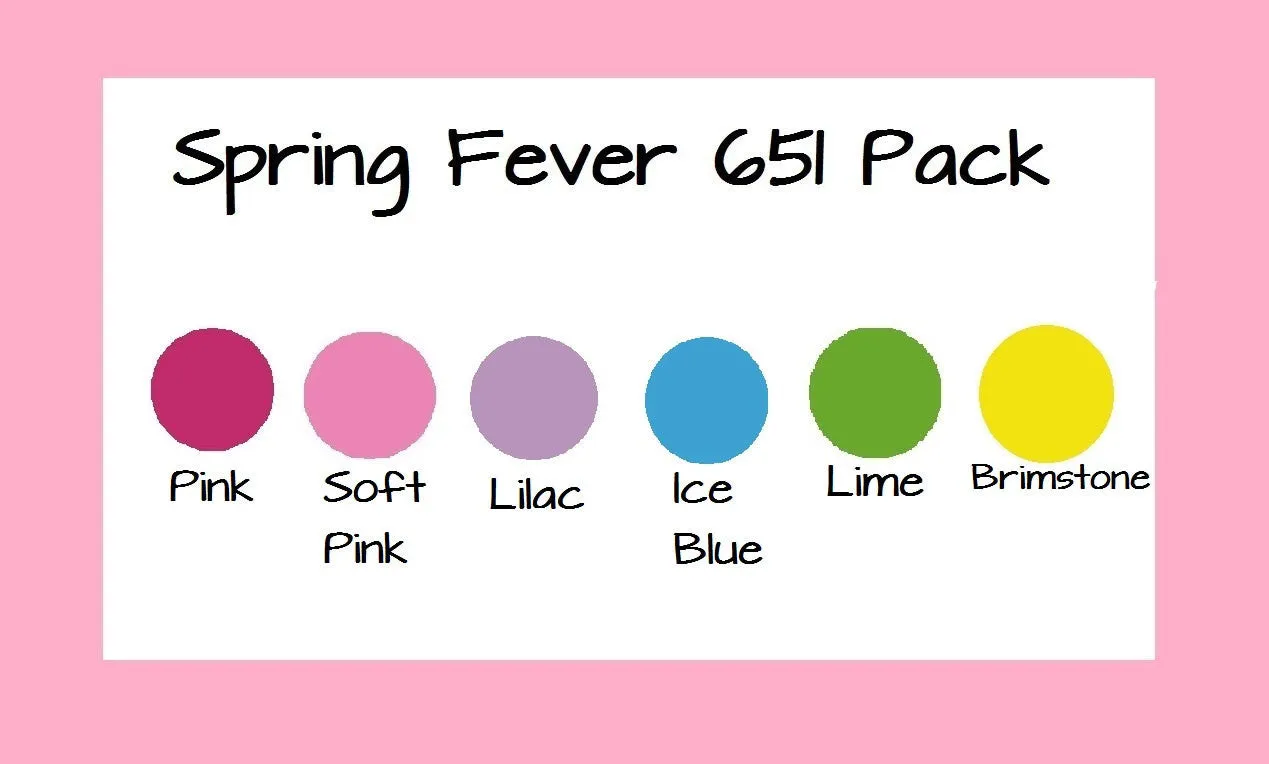 Spring Fever Oracal 651 Variety Pack 12x12" Adhesive Vinyl 6 Sheet Pack 651 Vinyl Pink 651 Soft Pink 651 Decal Vinyl