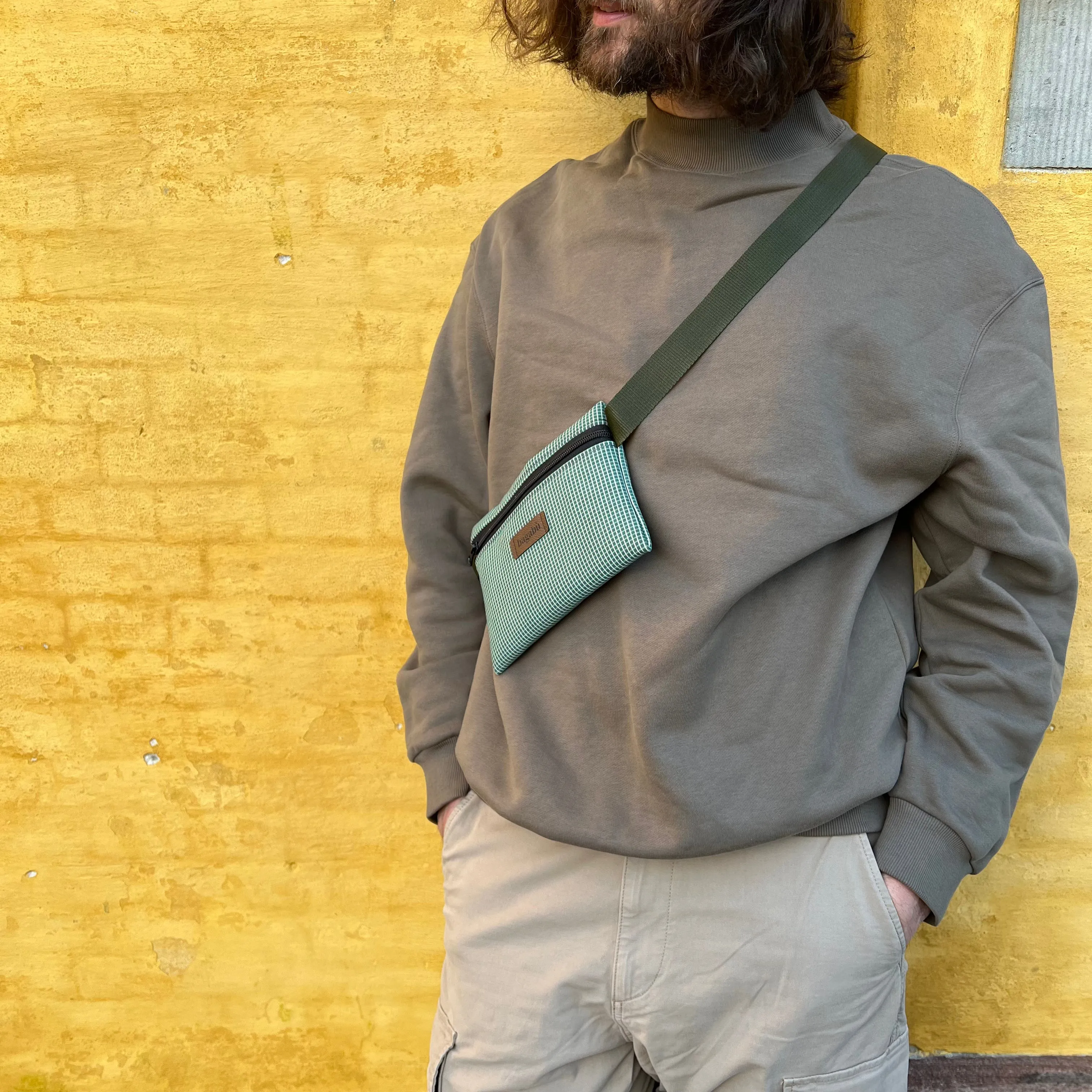 Striped Green Waist Bag