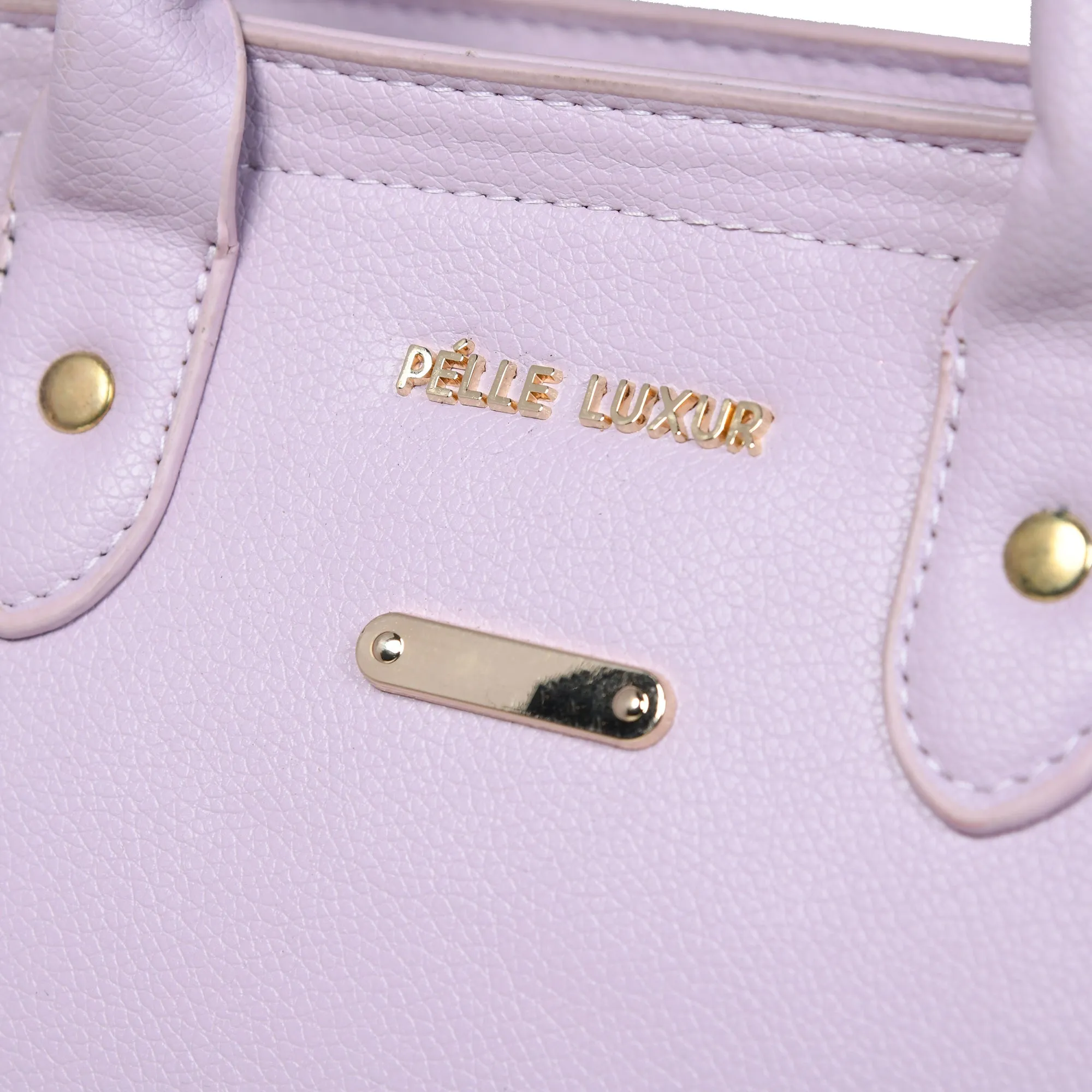 Stylish and Versatile: Pelle Luxure Women's Handbag in Black, Purple, and White