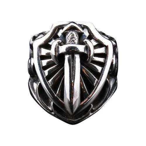 Sword Knight Templar Sterling Silver Ring