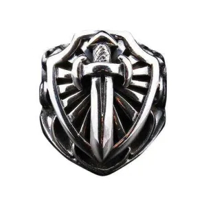 Sword Knight Templar Sterling Silver Ring
