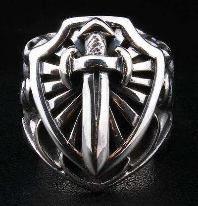 Sword Knight Templar Sterling Silver Ring