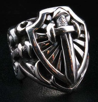 Sword Knight Templar Sterling Silver Ring