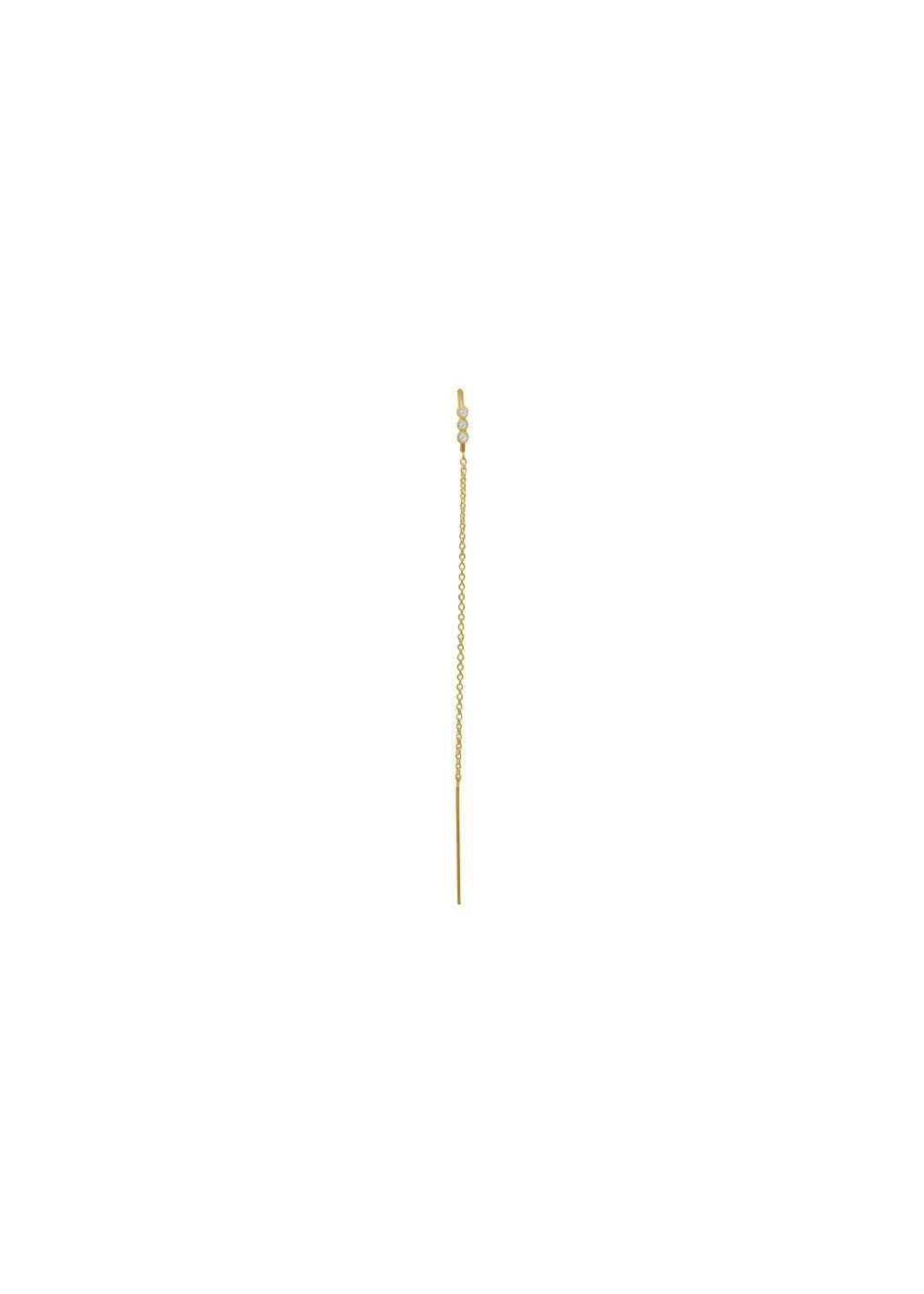 Three Dots Double Chain Earring Piece - Gold