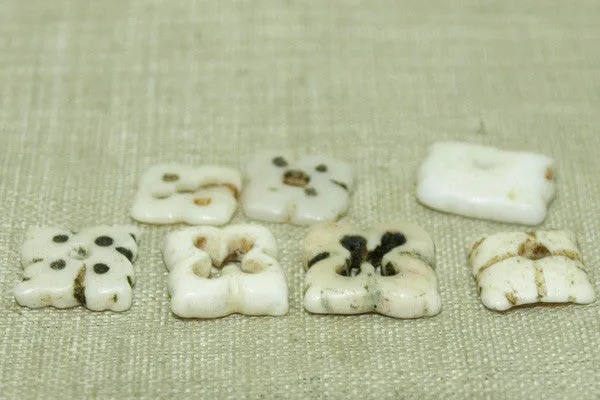 Tiny Hand-Carved Shell Cap Beads