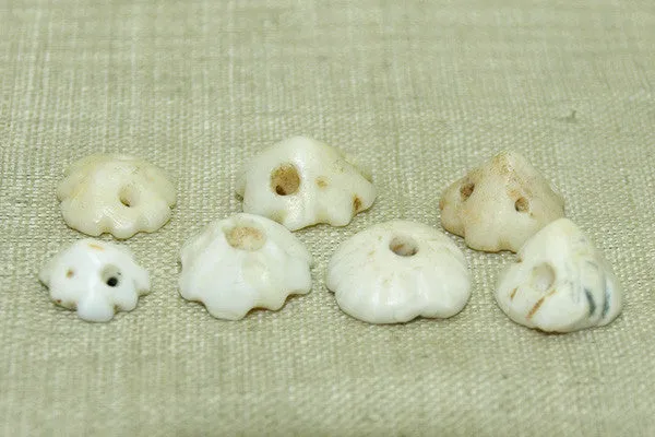 Tiny Hand-Carved Shell Cap Beads