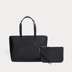 Tote Bag and Carry All Zip Pouch - Black/Gold