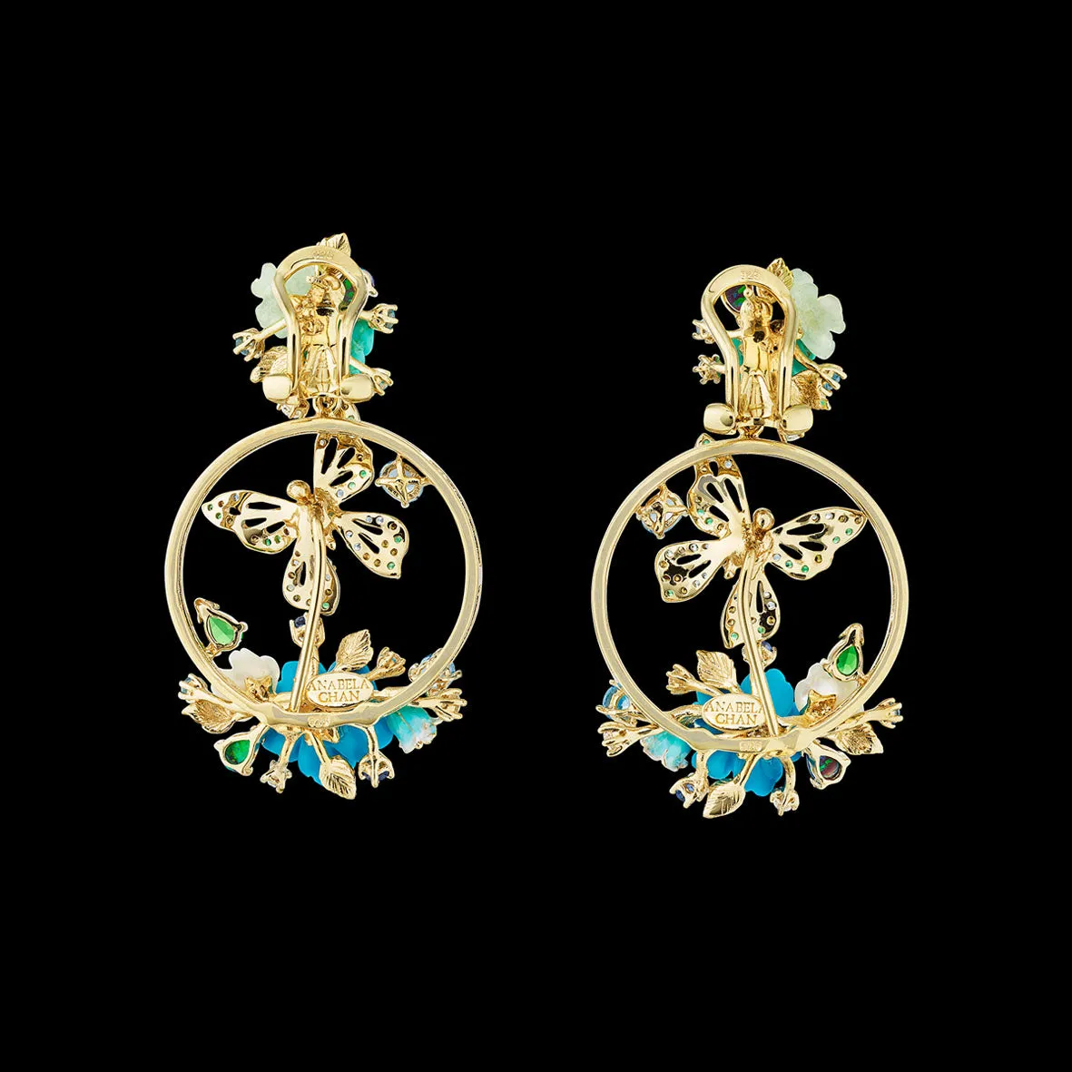 Turquoise Butterfly Wreath Earrings