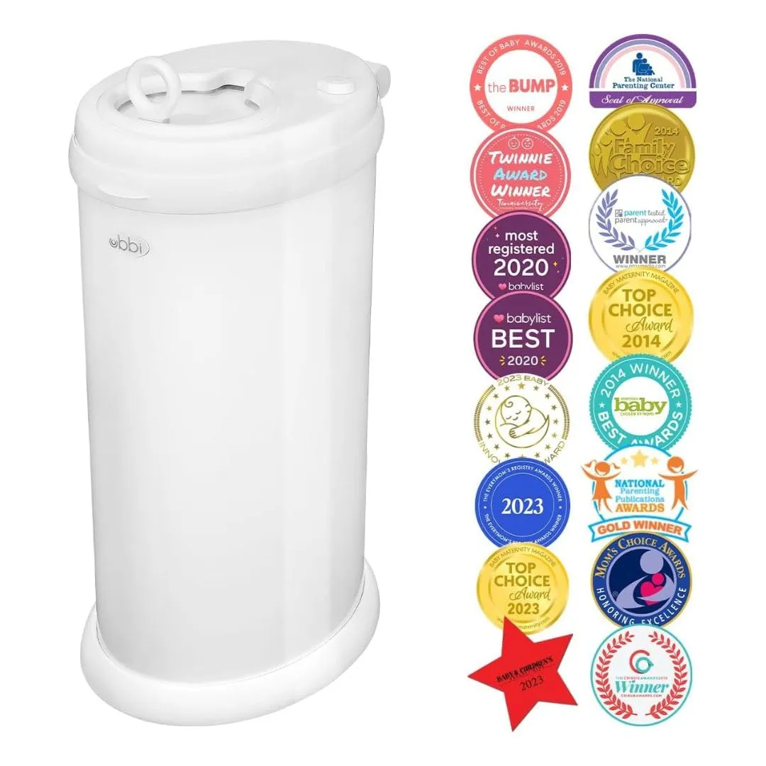 Ubbi: Steel Diaper Pail – Odor-Locking, No Special Bags Needed, Award-Winning & Registry Must-Have
