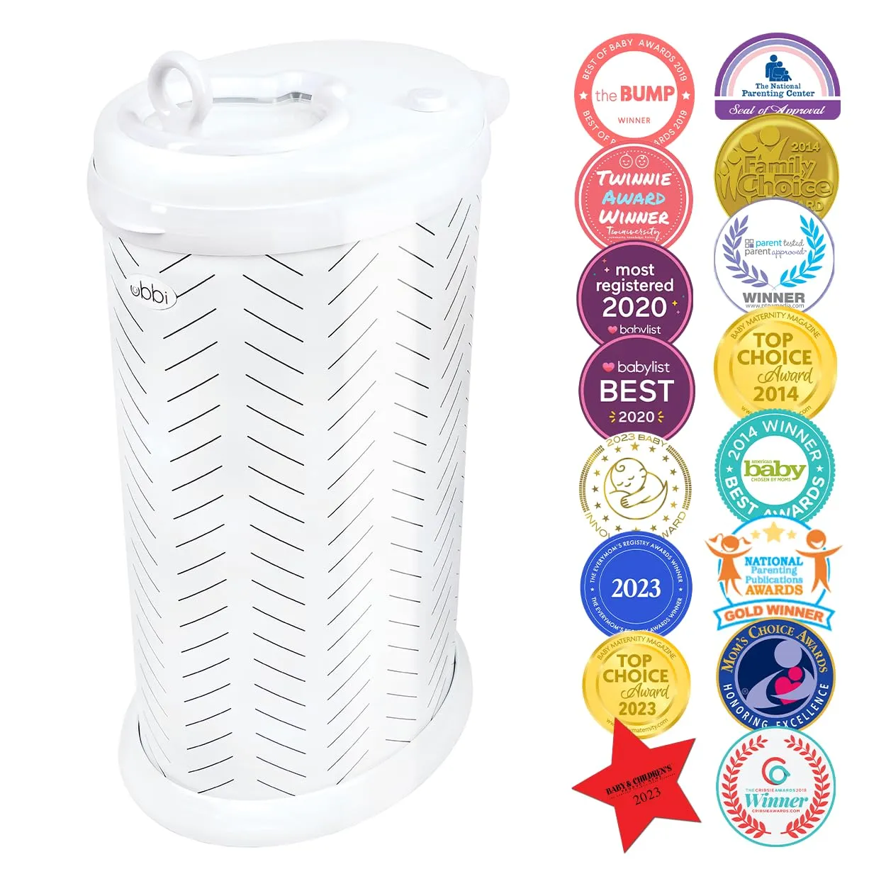 Ubbi: Steel Diaper Pail – Odor-Locking, No Special Bags Needed, Award-Winning & Registry Must-Have