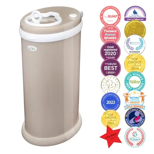 Ubbi: Steel Diaper Pail – Odor-Locking, No Special Bags Needed, Award-Winning & Registry Must-Have