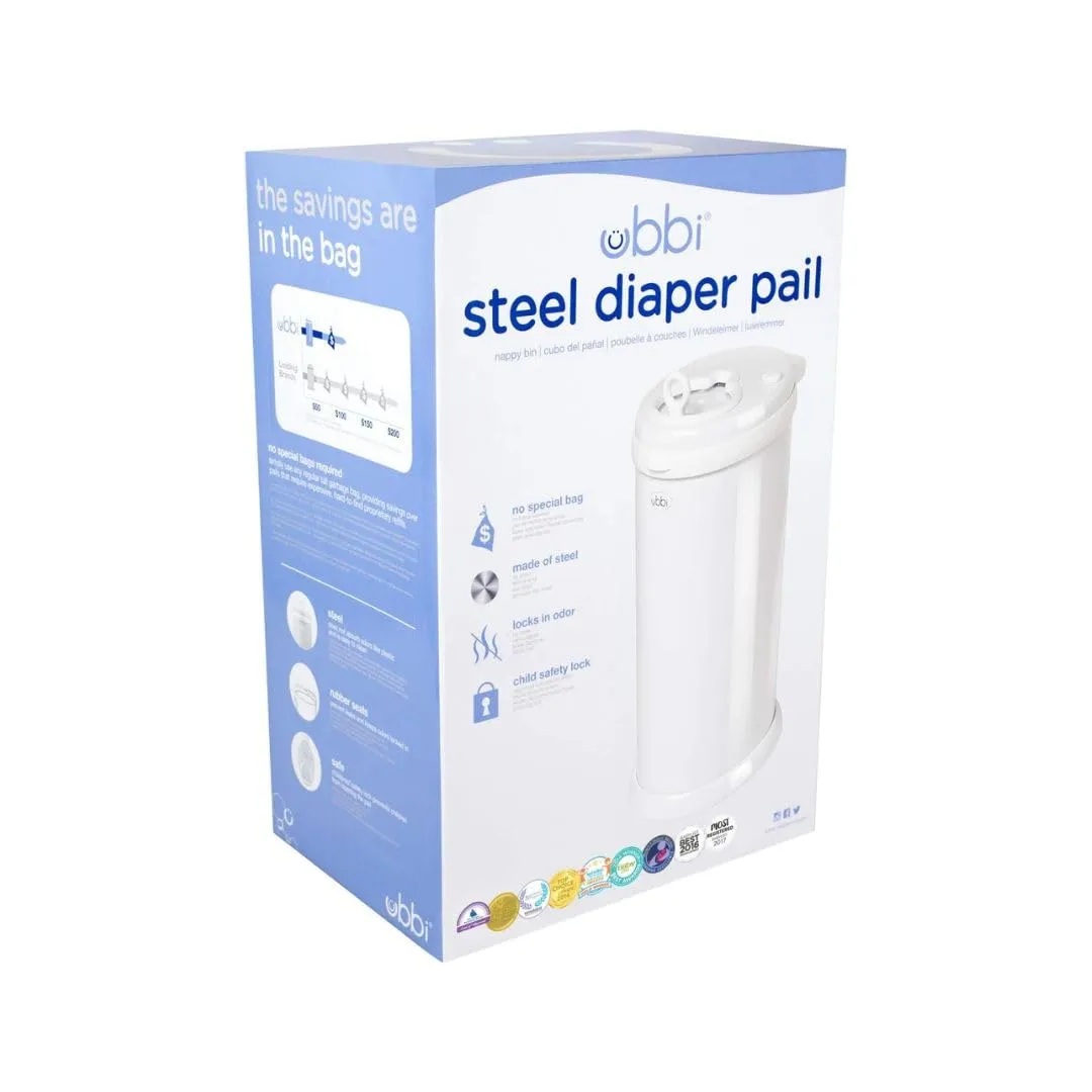 Ubbi: Steel Diaper Pail – Odor-Locking, No Special Bags Needed, Award-Winning & Registry Must-Have