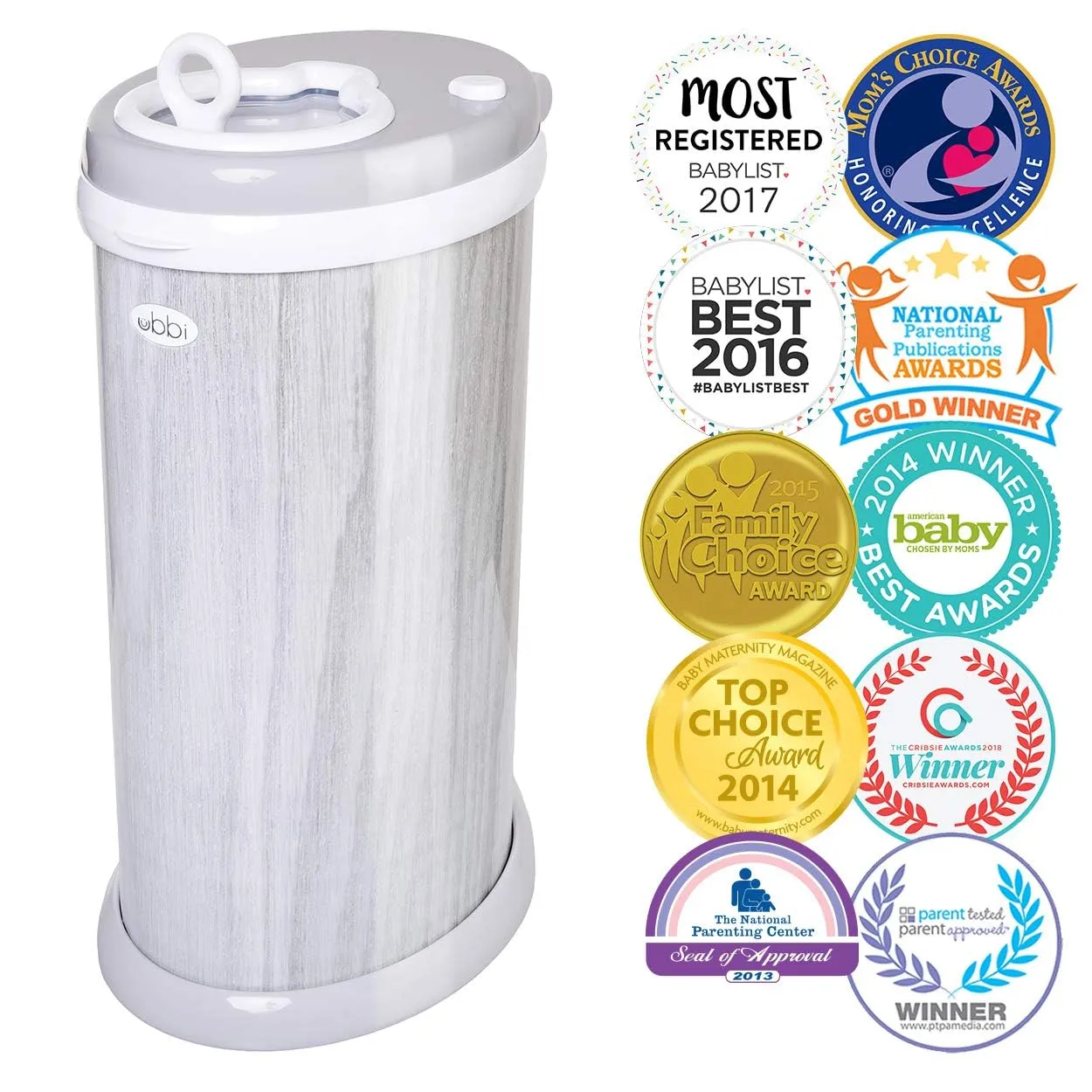 Ubbi: Steel Diaper Pail – Odor-Locking, No Special Bags Needed, Award-Winning & Registry Must-Have
