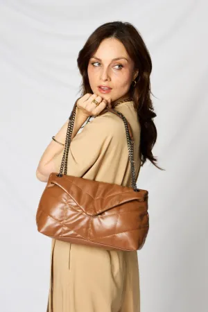 Vegan Leather Chain Handbag