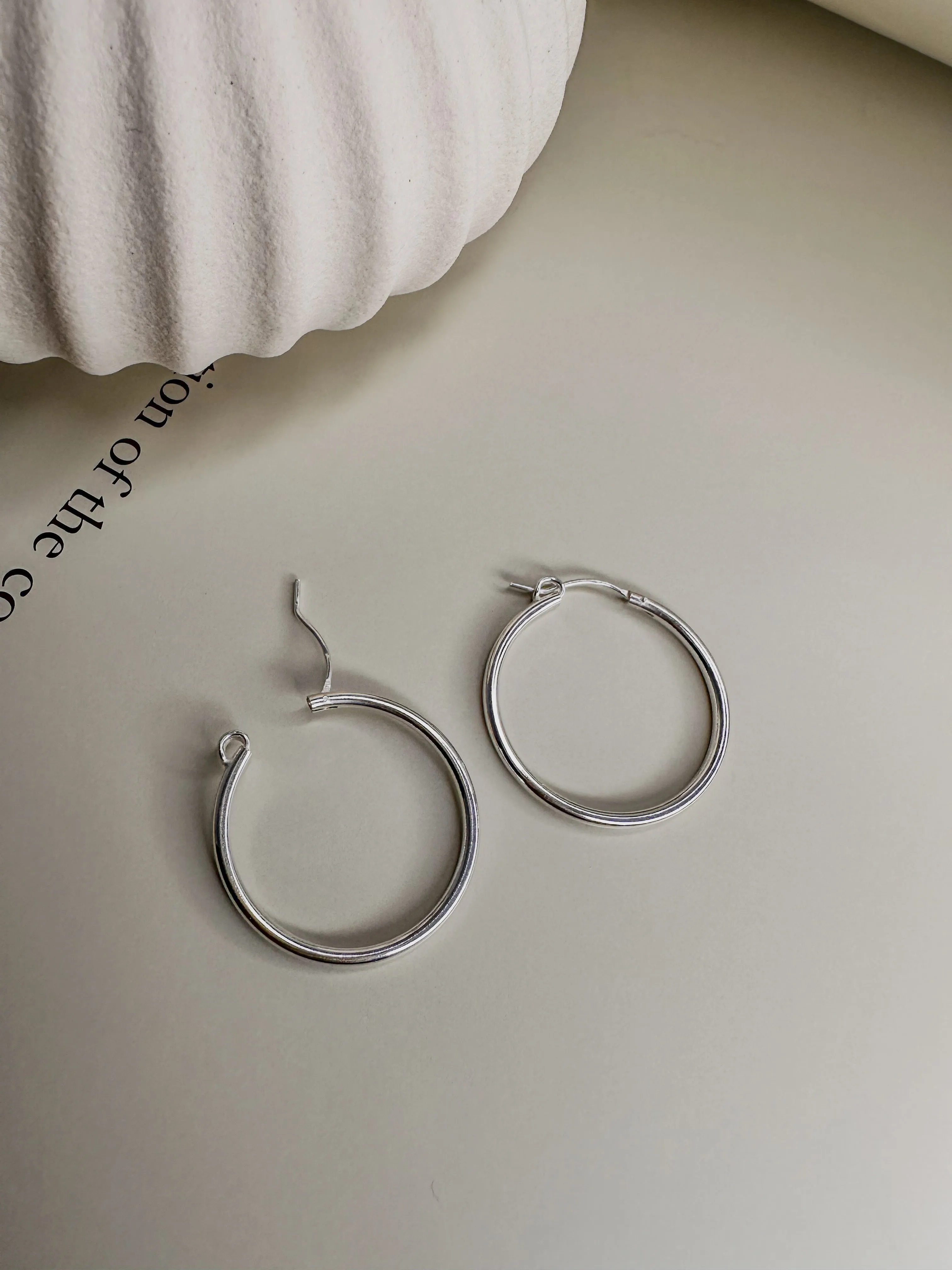 Velani Jewelry Melissa Thick Hoop Sterling Silver