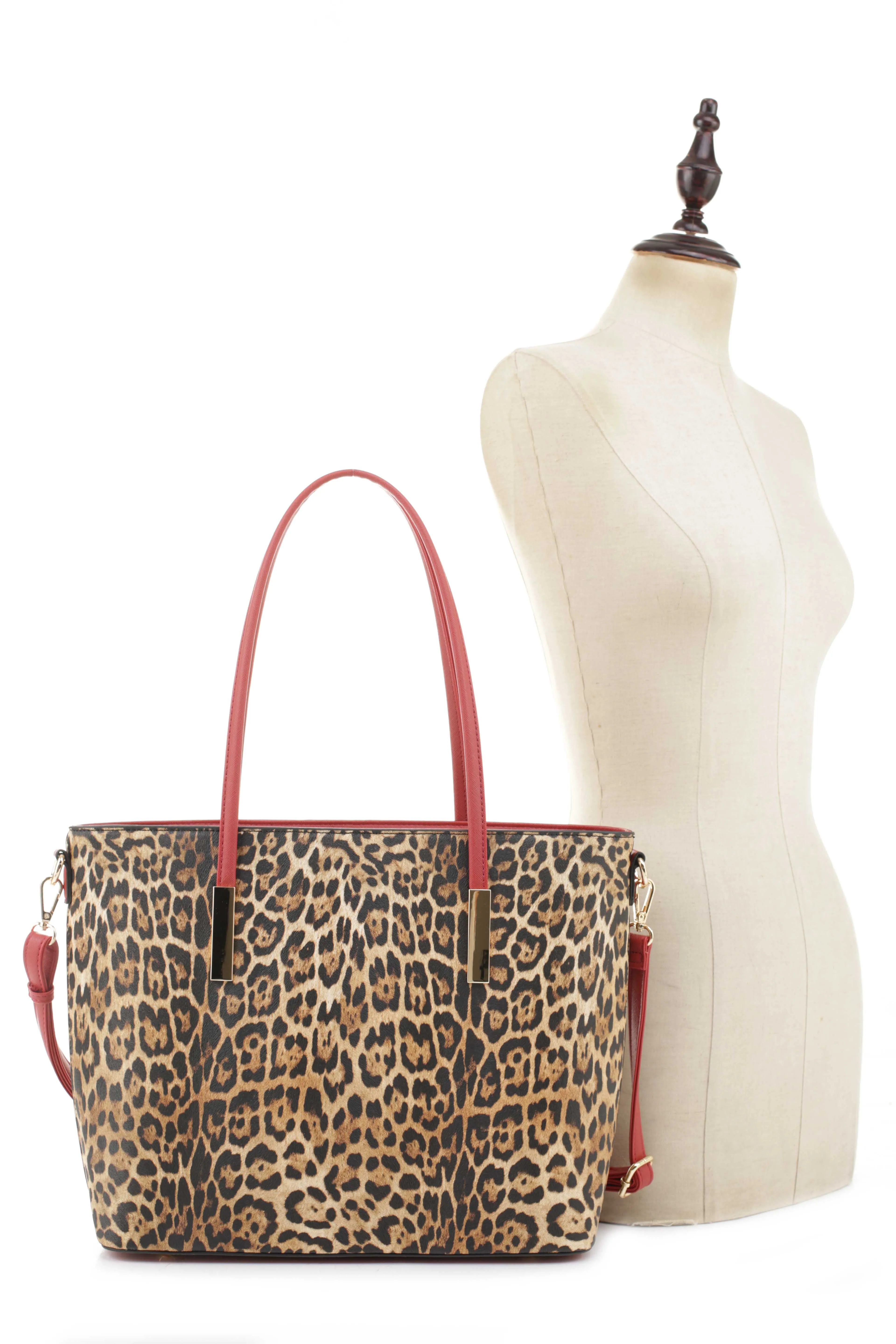 Vida Leopard Print Tote Set