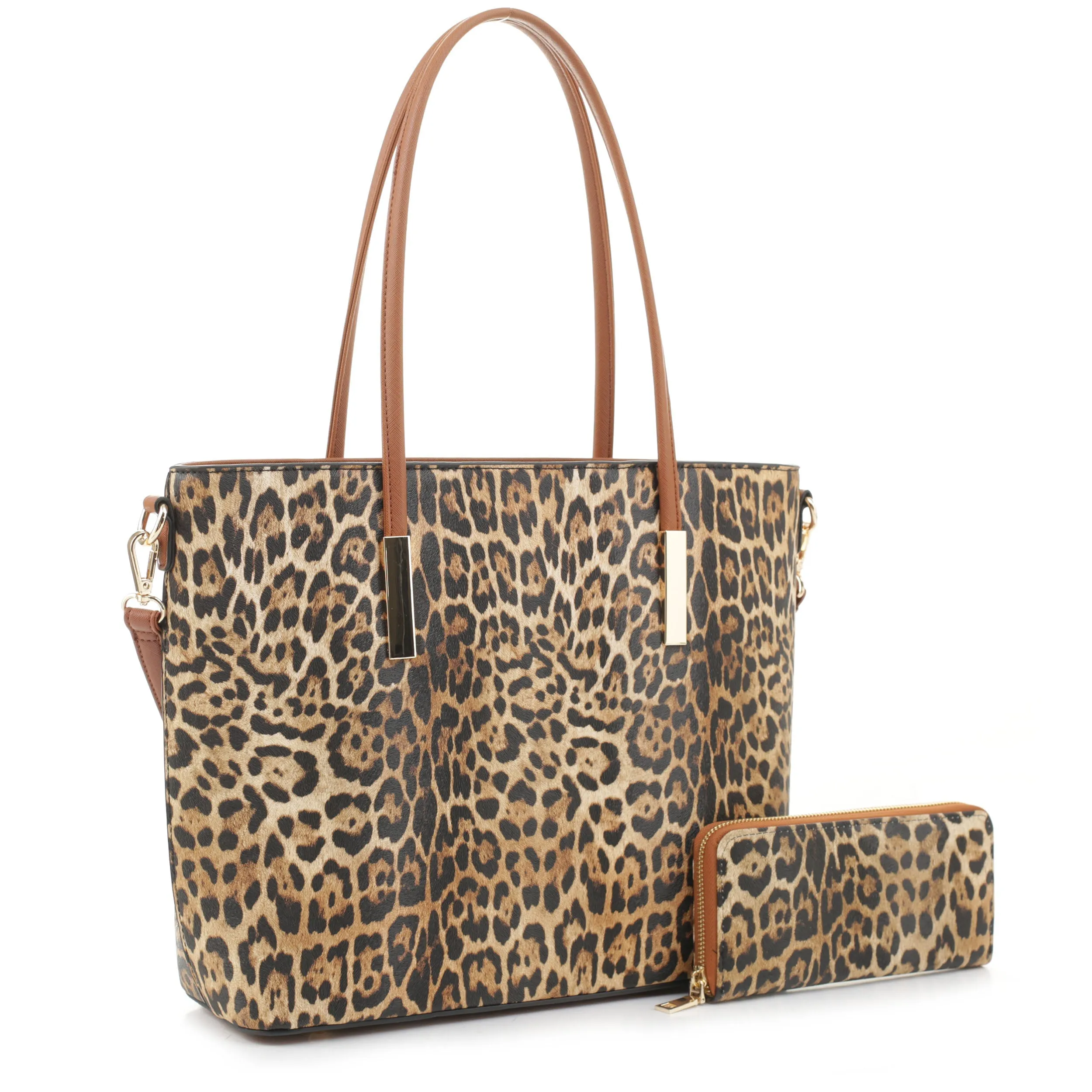 Vida Leopard Print Tote Set