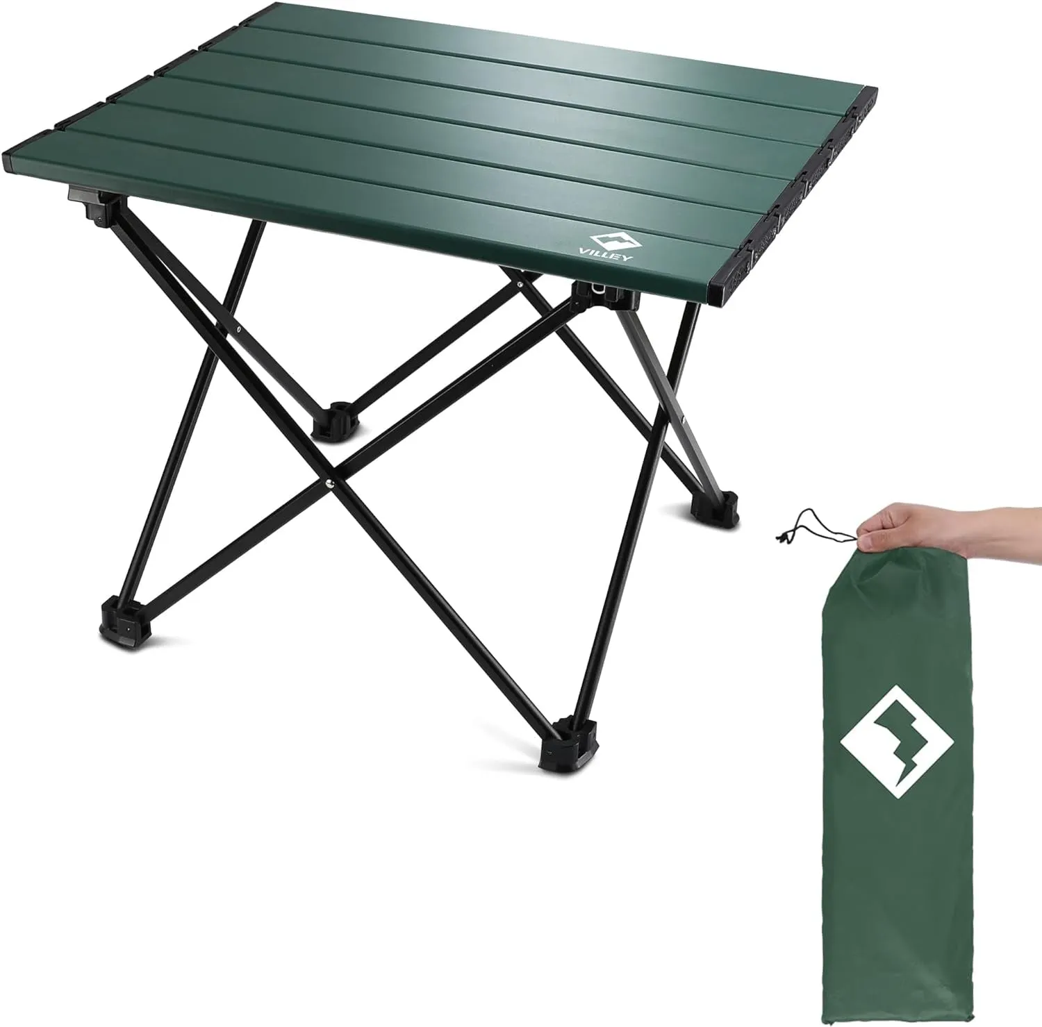 VILLEY Lightweight Aluminum Portable Camping Side Table