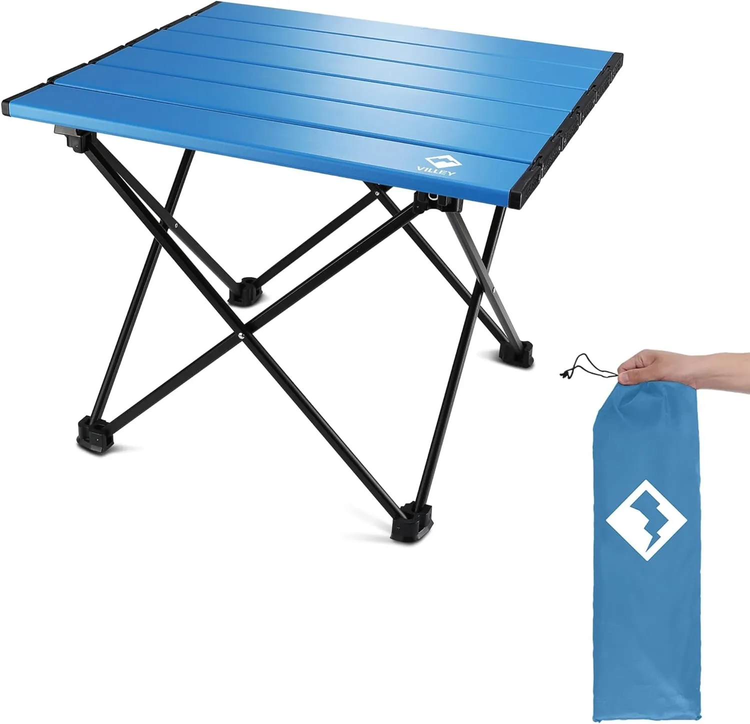 VILLEY Lightweight Aluminum Portable Camping Side Table
