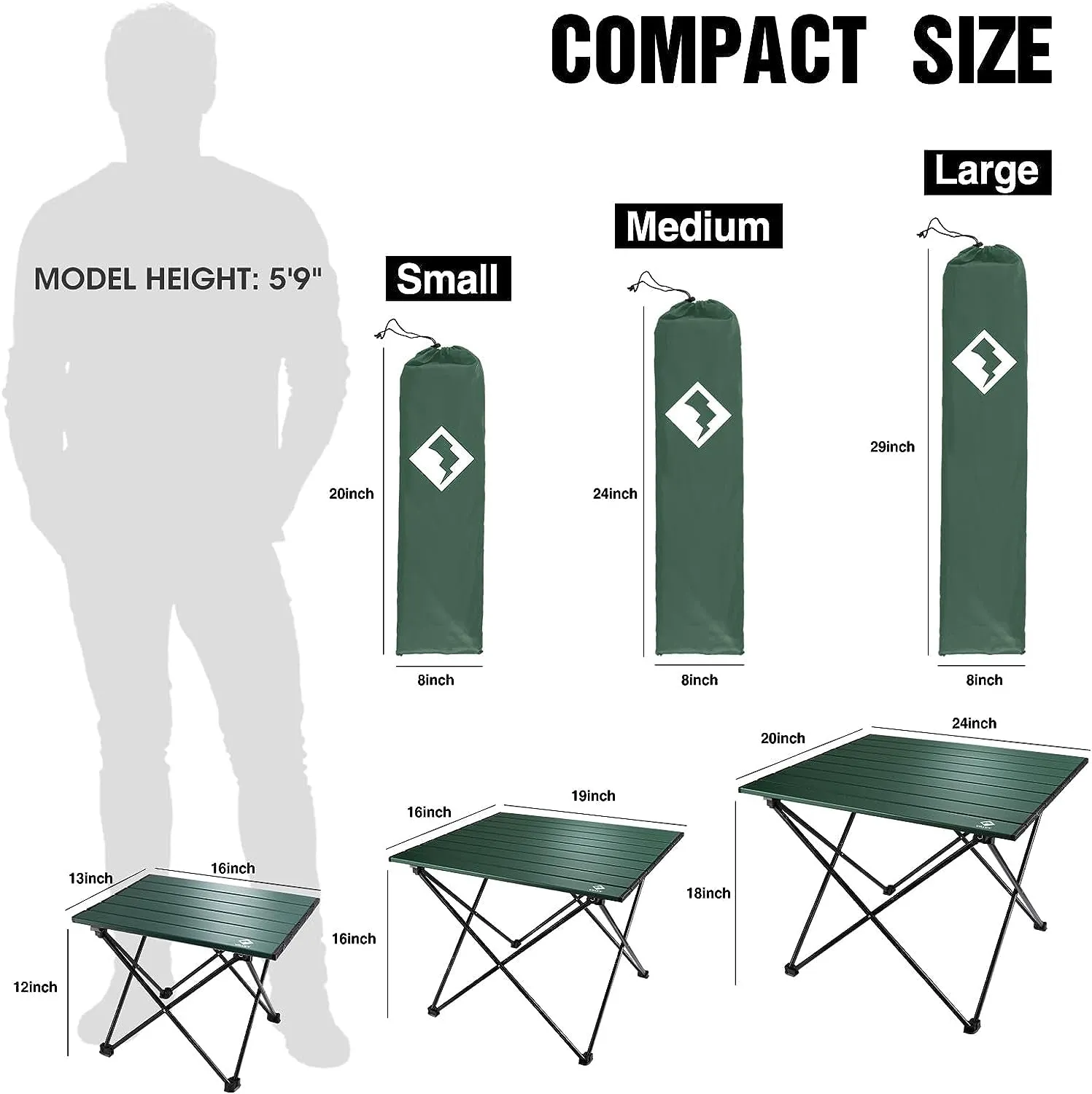 VILLEY Lightweight Aluminum Portable Camping Side Table