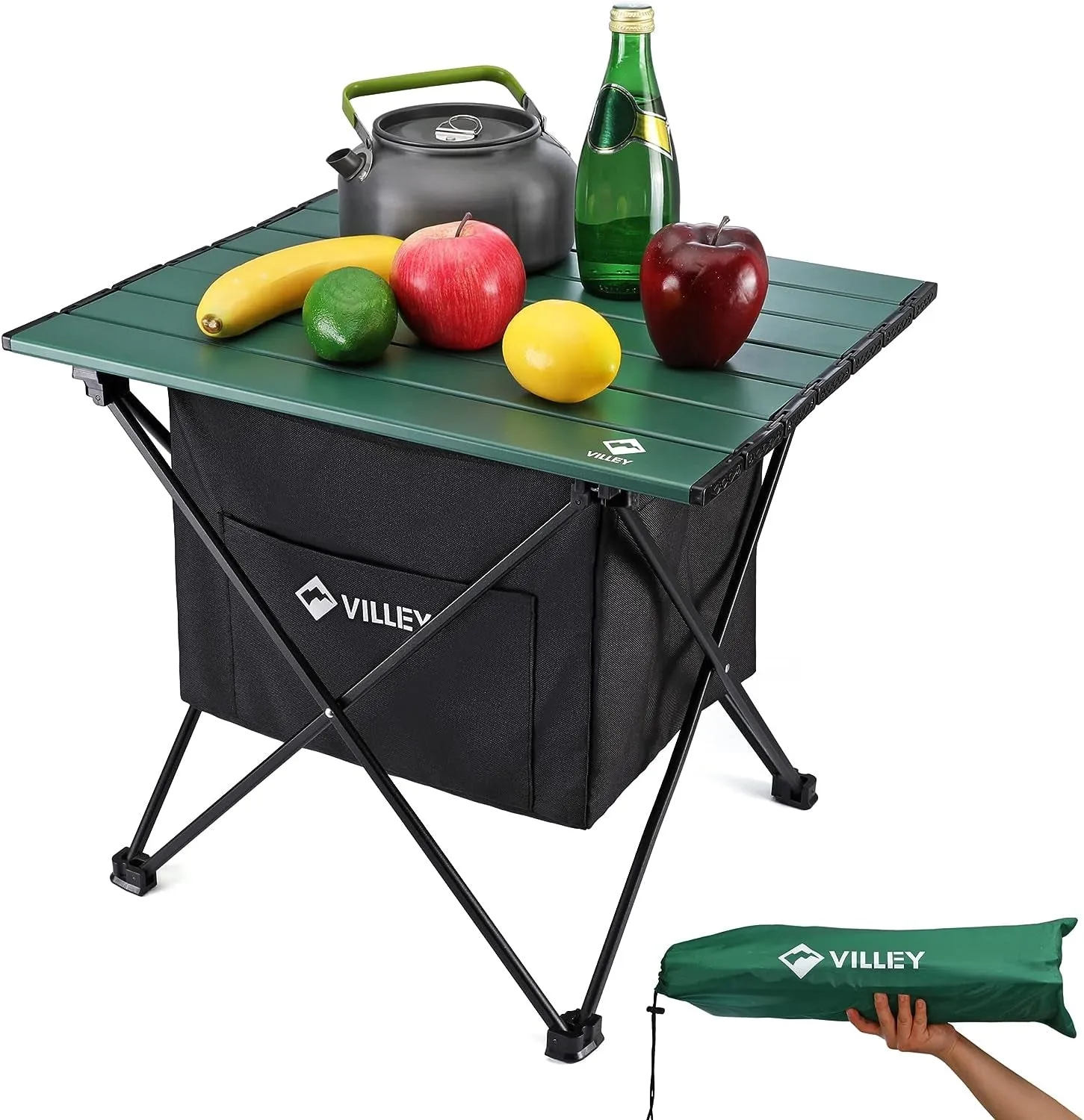 VILLEY Lightweight Aluminum Portable Camping Side Table