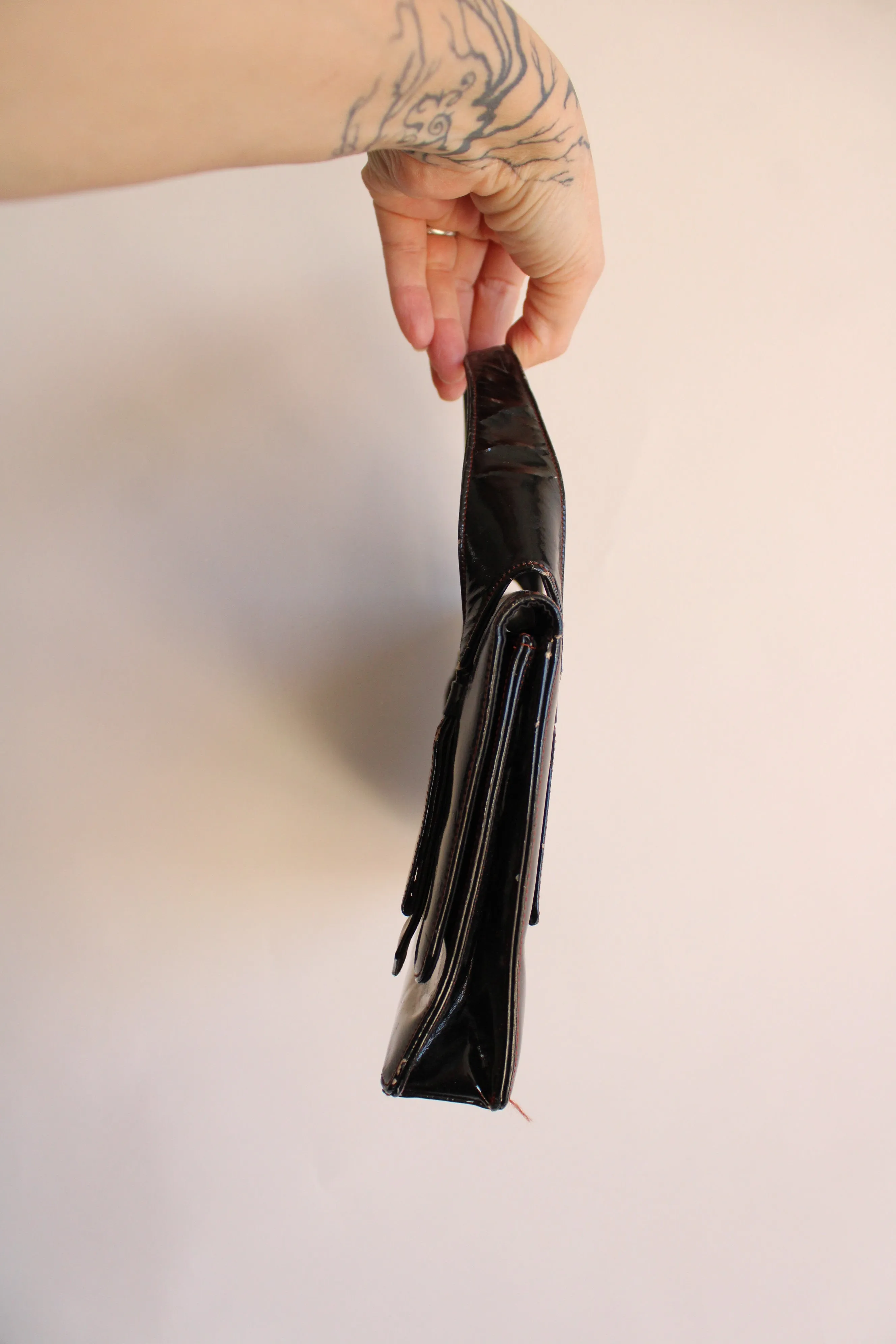 Vintage 1950s Black Patent Leather Coblentz Original Handbag