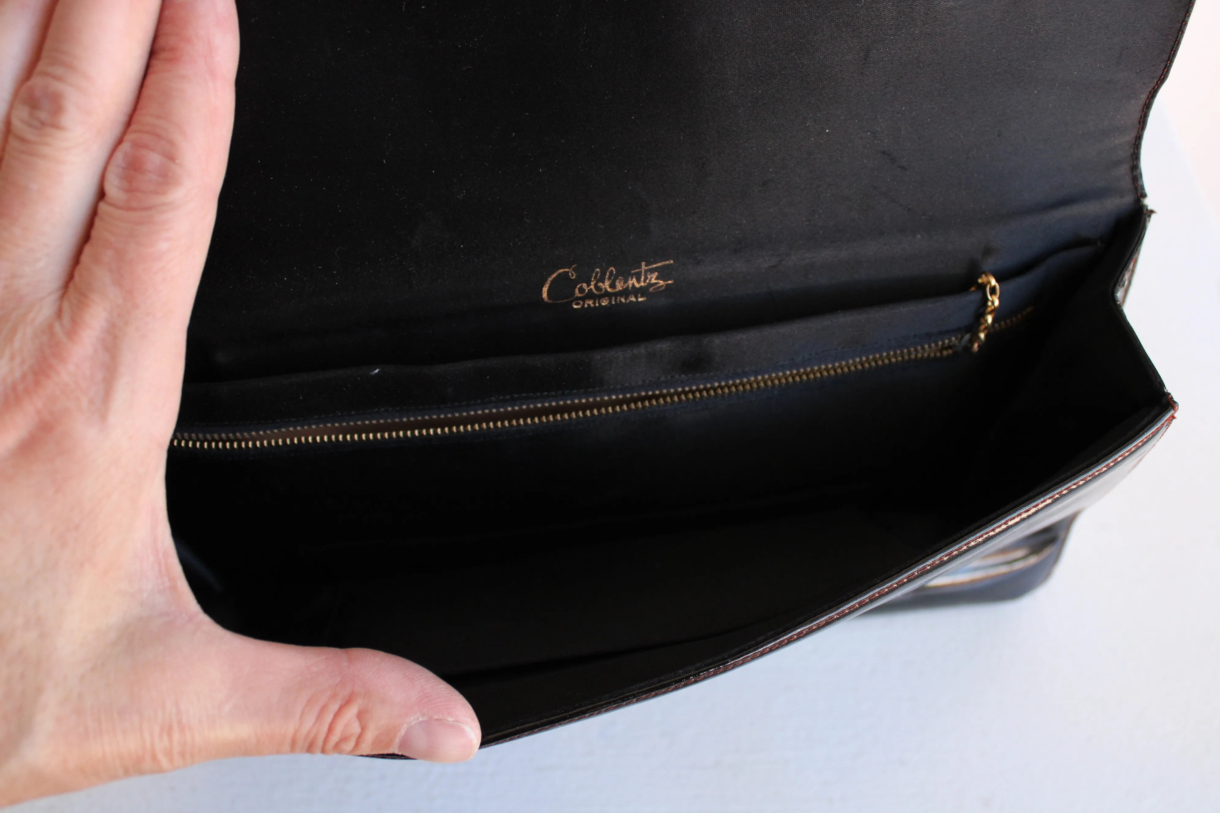Vintage 1950s Black Patent Leather Coblentz Original Handbag