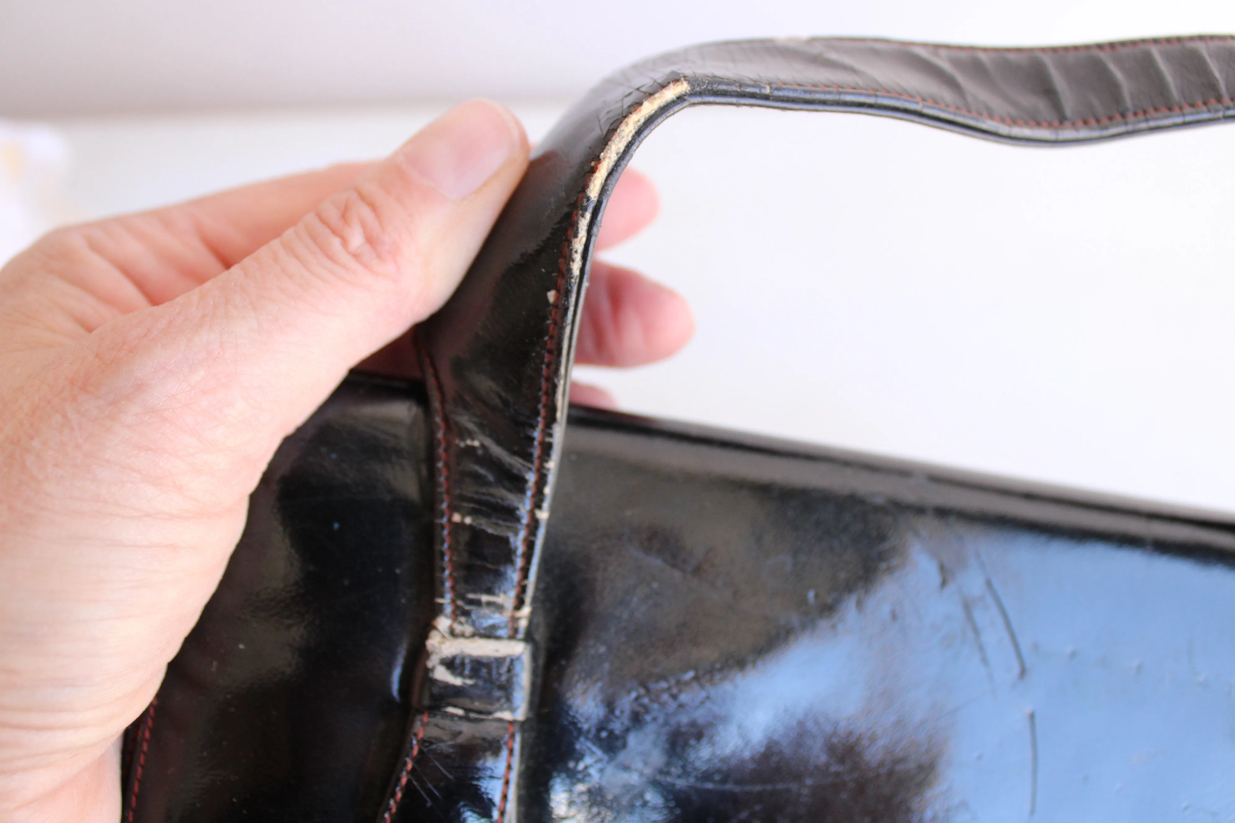Vintage 1950s Black Patent Leather Coblentz Original Handbag