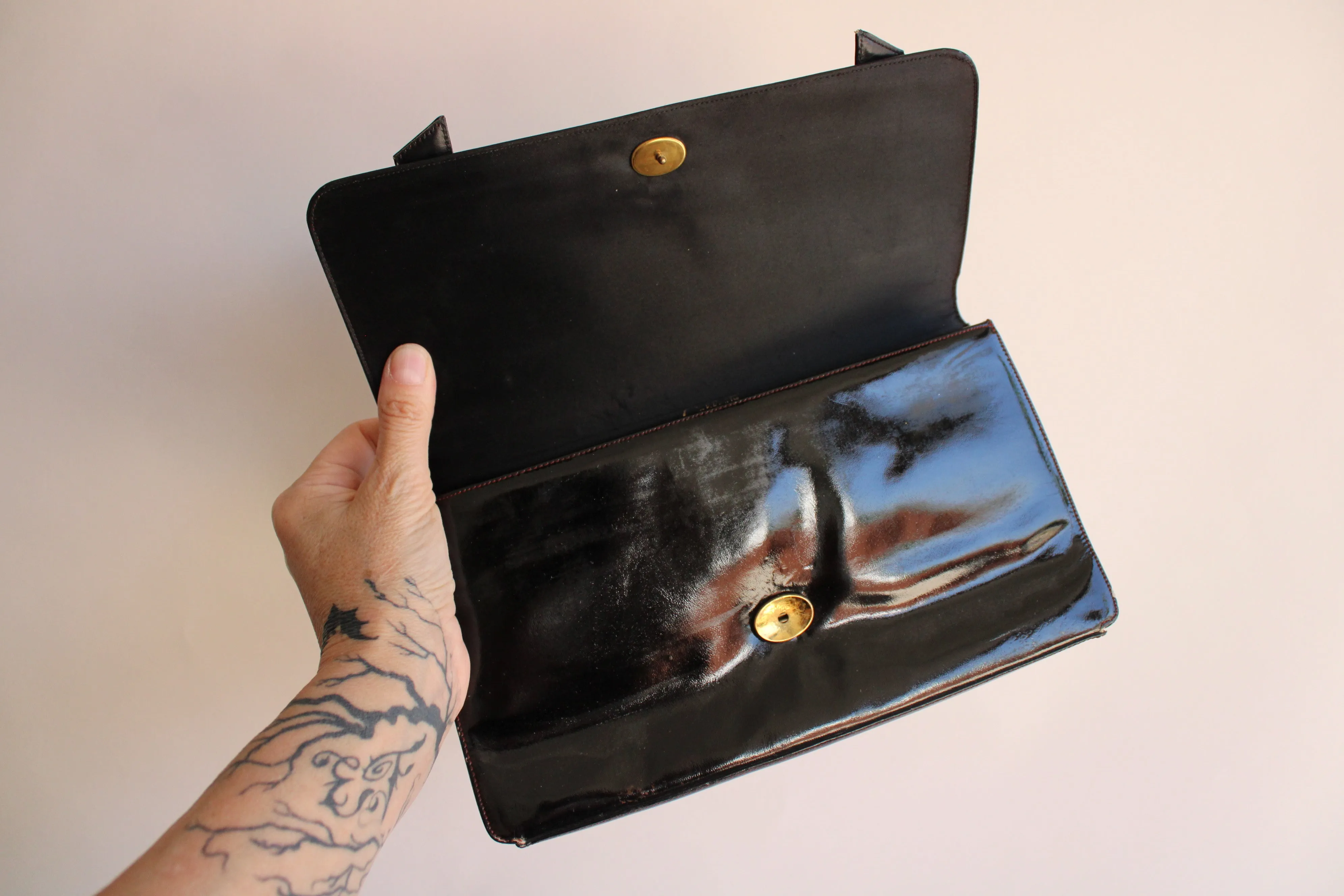 Vintage 1950s Black Patent Leather Coblentz Original Handbag
