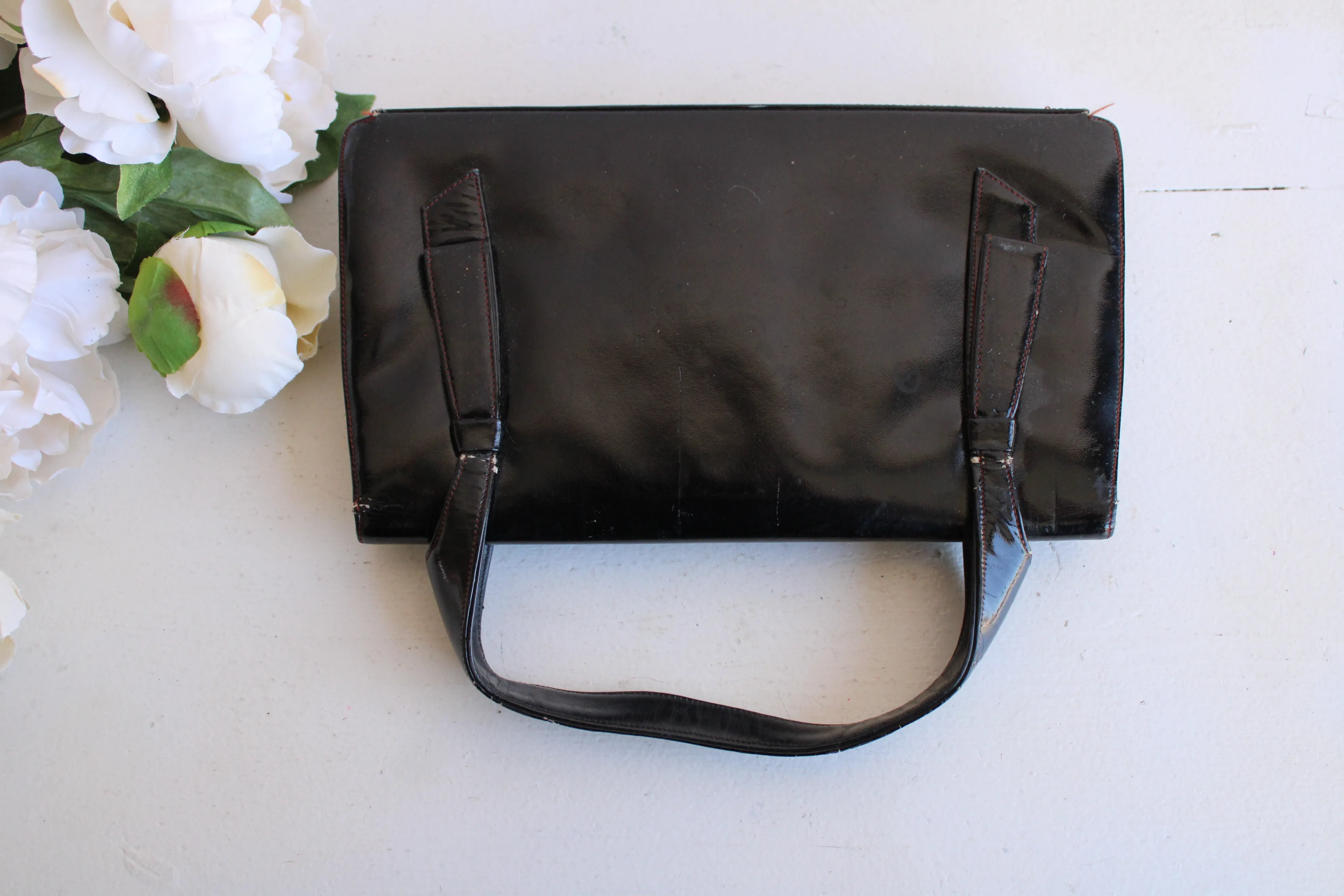 Vintage 1950s Black Patent Leather Coblentz Original Handbag