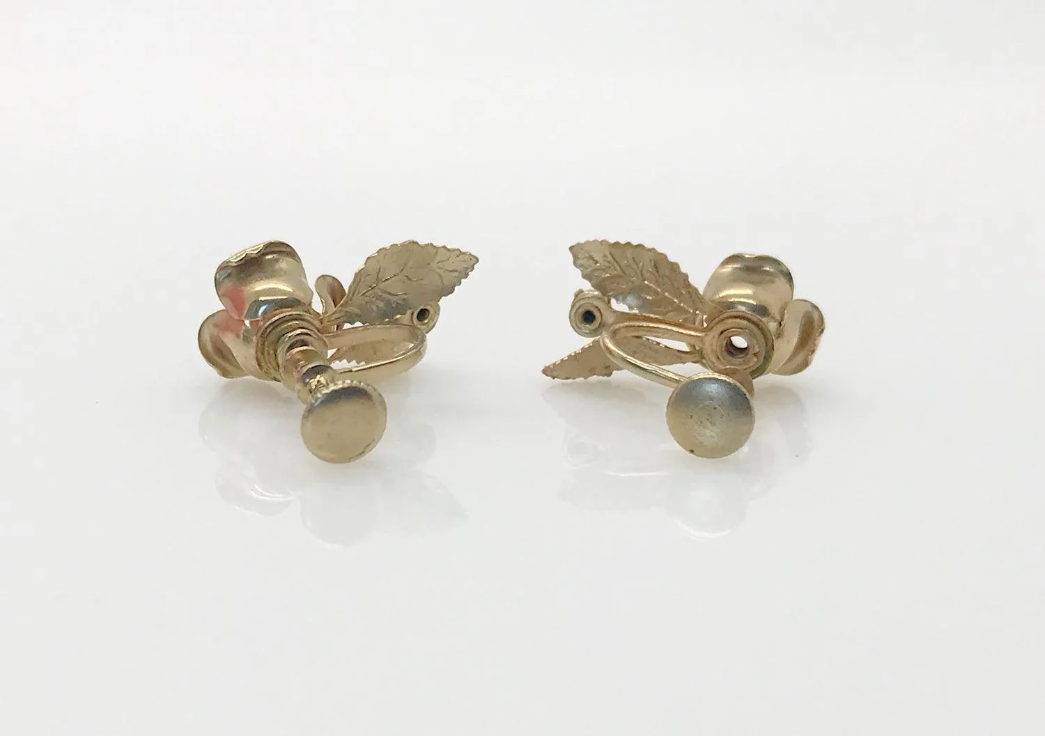 Vintage Golden Rose Earrings