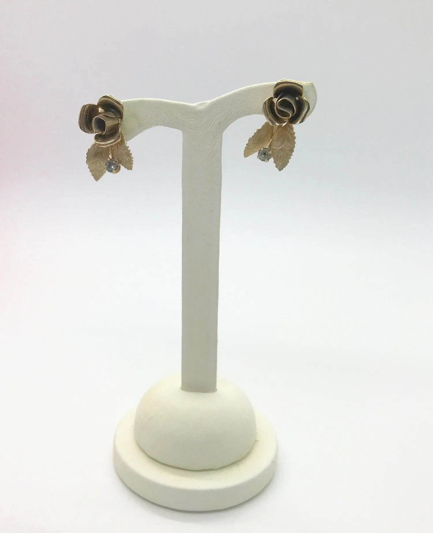 Vintage Golden Rose Earrings