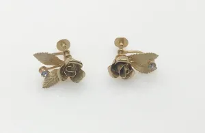 Vintage Golden Rose Earrings