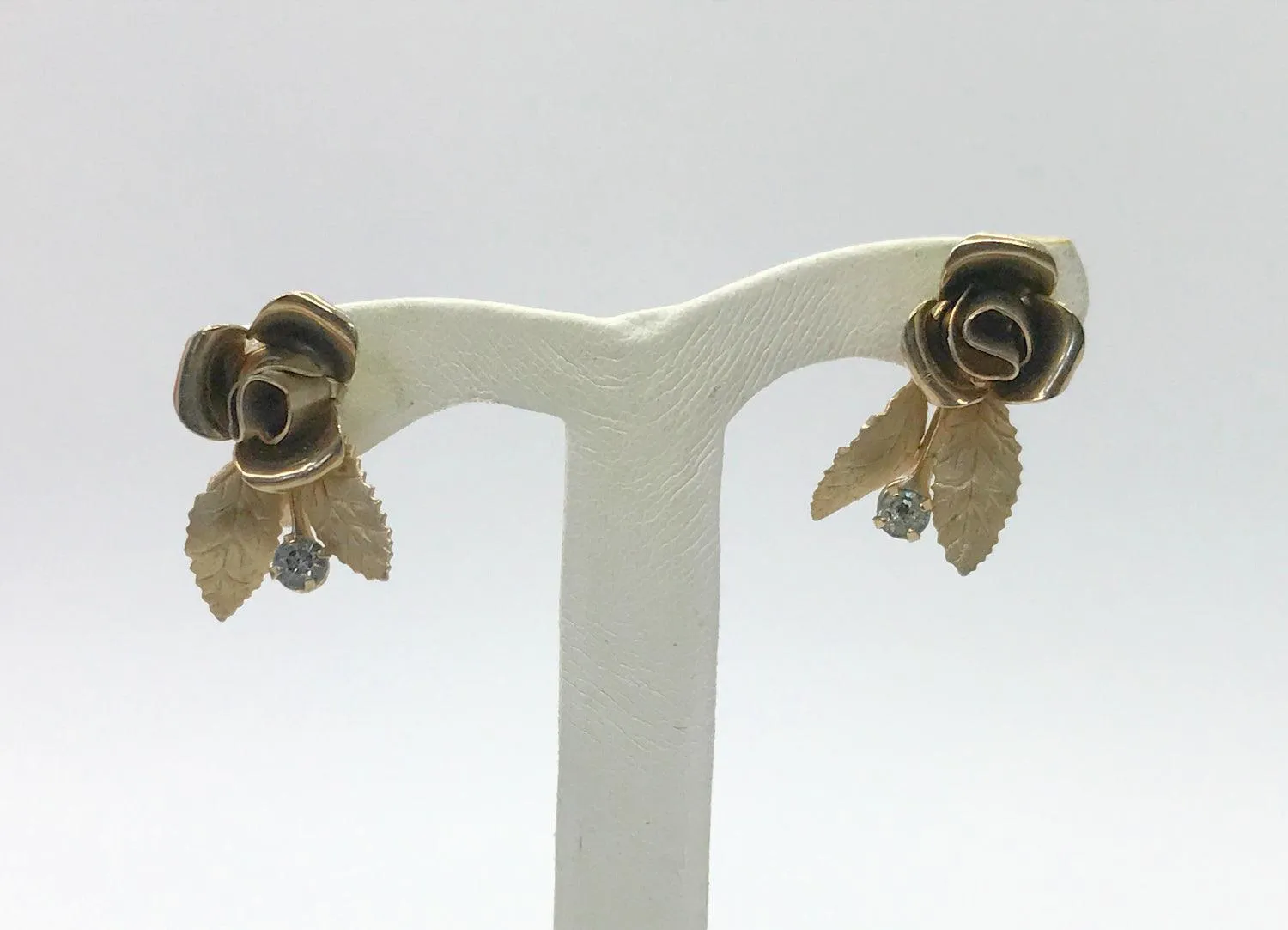 Vintage Golden Rose Earrings